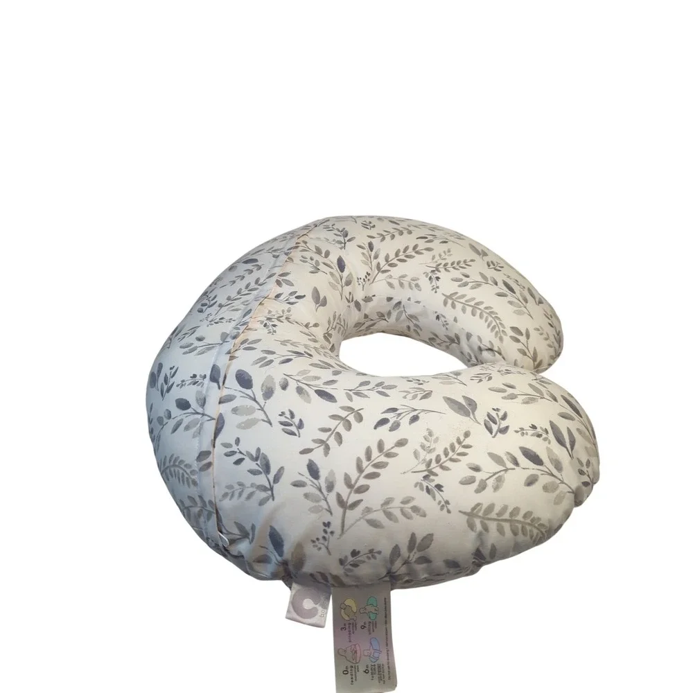 Boppy Original Nursing Pillow and Positioner Grey Botanical Leaf Slipcover - Picture 2 of 7
